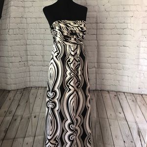 White House Black Market Strapless Silk Maxi